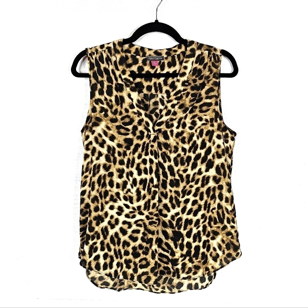 Vince Camuto Cheetah Print Sleeveless Blouse